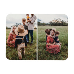 Modern 2 Family Photo Collage Design Your Own Magnet