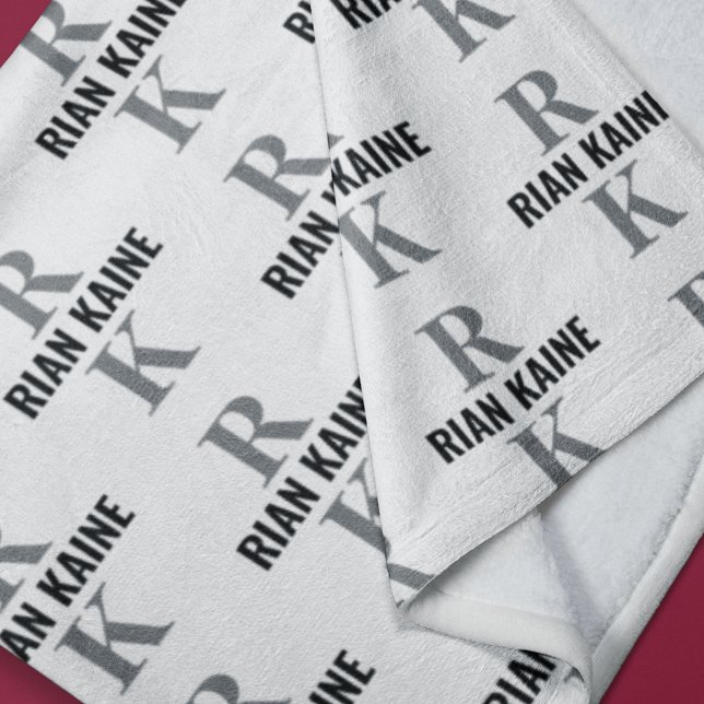 Modern 2-letter Monogram repeated allover Clear Fleece Blanket (Creator Uploaded)