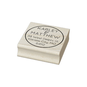 Modern 2 name custom address stamp