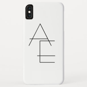 Modern 2 Overlapping Initials   Black on White iPhone XS Max Case
