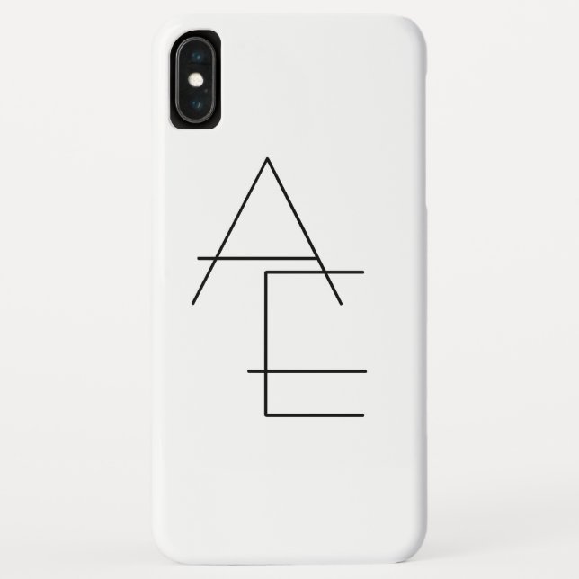 Modern 2 Overlapping Initials | Black on White Case-Mate iPhone Case (Back)