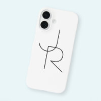 Modern 2 Overlapping Initials | Black on White