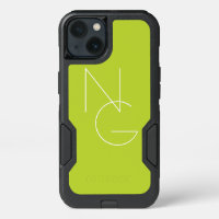 Modern 2 Overlapping Initials | Lime Green