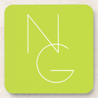 Modern 2 Overlapping Initials | Lime Green