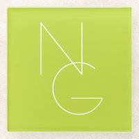 Modern 2 Overlapping Initials | Lime Green