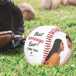 Modern 2 Photo Collage Best Boyfriend Ever! Baseball<br><div class="desc">Looking for a fun unique gift for valentines day, this cool baseball is the perfect keepsake for your boyfriend. The ball features 2 photos and the template message reads 'BEST BOYFRIEND EVER! WE LOVE YOU' and is personalised with your name. All font styles, sizes and colours can be changed by...</div>