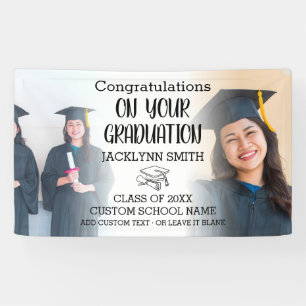 Modern 2 Photo Collage Gradutation Banner