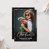 Modern 2 Photo Graduation Senior Photo Grad Invite
