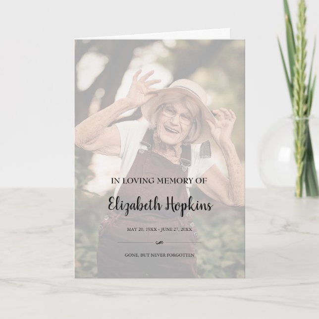 Modern 2 Photo In Loving Memory Funeral Program (Front)