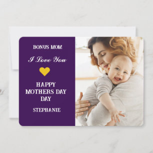 Modern 2 Photo Mothers Day  Holiday Card