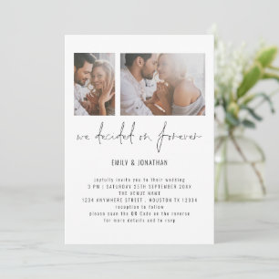 Modern 2 Photo QR Code Romantic Wedding Invitation