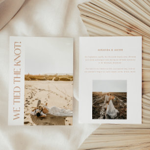 Modern 2-Photo 'We Tied the Knot' Elopement Announcement