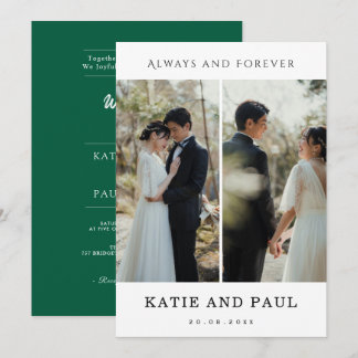 Modern 2 Photo Wedding Invitation | White Elegant
