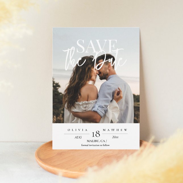 Modern 2 Photo Wedding Save the Dates  Save The Date (Creator Uploaded)