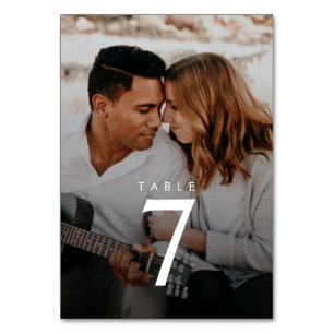 Modern 2-Photo Wedding Table Number
