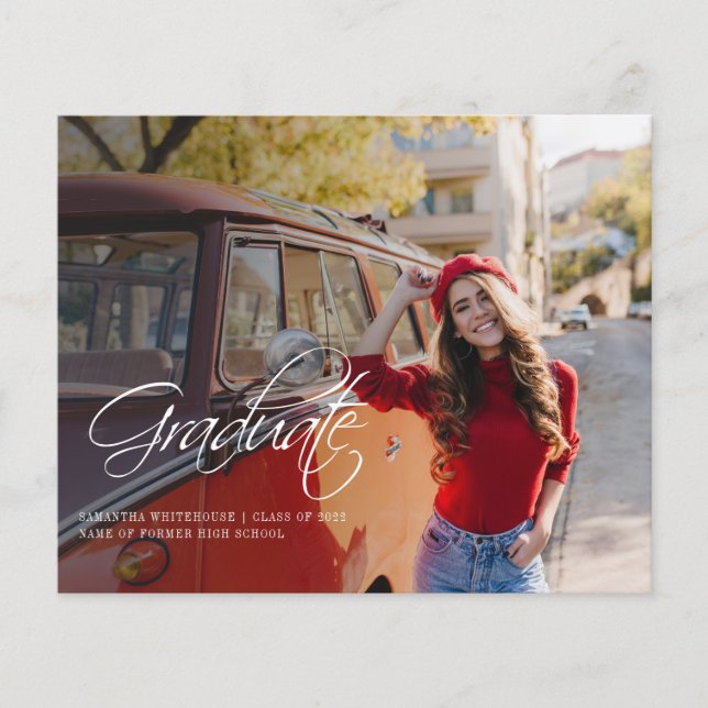 Modern 2 Photos Grad 2024 Graduation Announcement (Front)