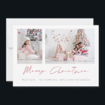 Modern 2 Photos Handwriting Script Merry Christmas Holiday Card<br><div class="desc">Modern 2 Photos Handwriting Script Merry Christmas. Simply replace the two sample photos with your own and personalise with your greeting and names at the bottom. Merry Christmas is in a handwritten style set script. Also available as a digital download.</div>