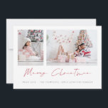 Modern 2 Photos Handwriting Script Merry Christmas Holiday Card<br><div class="desc">Modern 2 Photos Handwriting Script Merry Christmas. Simply replace the two sample photos with your own and personalise with your greeting and names at the bottom. Merry Christmas is in a handwritten style set script. Also available as a digital download.</div>