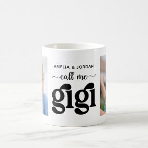 Modern 2 Photos Names Call Me Gigi  Coffee Mug
