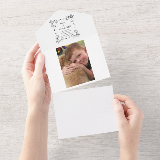 Modern 2nd Birthday Photo All In One Invitation (Tearaway)