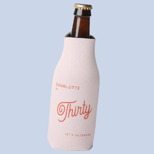 Modern 30 Thirty Birthday Bottle Cooler