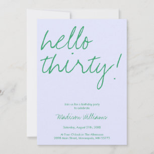 Modern 30th Birthday Invitation