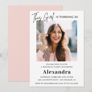 Modern 30th birthday invitations Photo Elegant