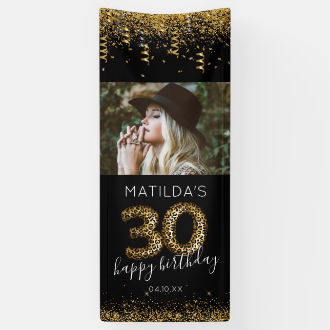 Modern 30th Birthday Party Banner (Vertical)