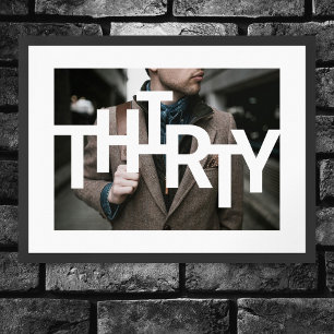Modern 30th Birthday Photo Poster