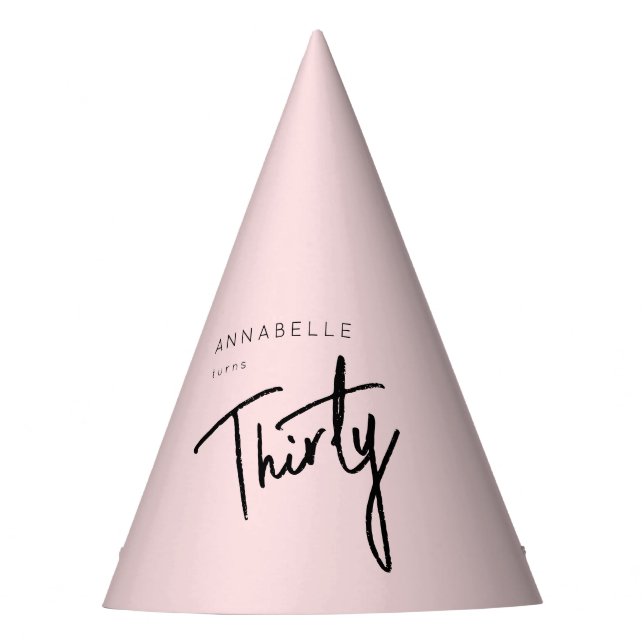 Modern 30th Thirty Thirtieth birthday Party Hat (Front)