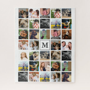 Modern 34 Family Photos & Initial Letter Jigsaw Puzzle