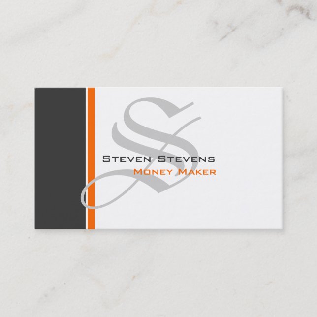 Modern 3 Colour Monogram B Business Card (Front)