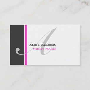 Modern 3 Colour Monogram E Business Card