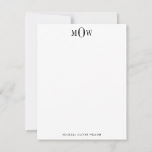 Modern 3 letter Monogram  Card
