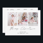 Modern 3 Photo 2026 Calendar Merry Christmas Holiday Card<br><div class="desc">Modern Family 3 Photos 2026 Calendar Merry Christmas. Available digitally and printed. Merry Christmas is in a stylish set script. Easily replace the sample three images with your own and personalise with your names on the front and happy new year greeting on the back. A handy 2026 calendar is on...</div>