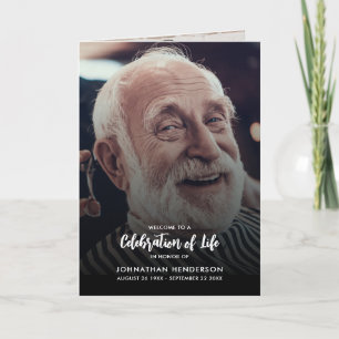 Modern 3-Photo Celebration of Life Funeral Program