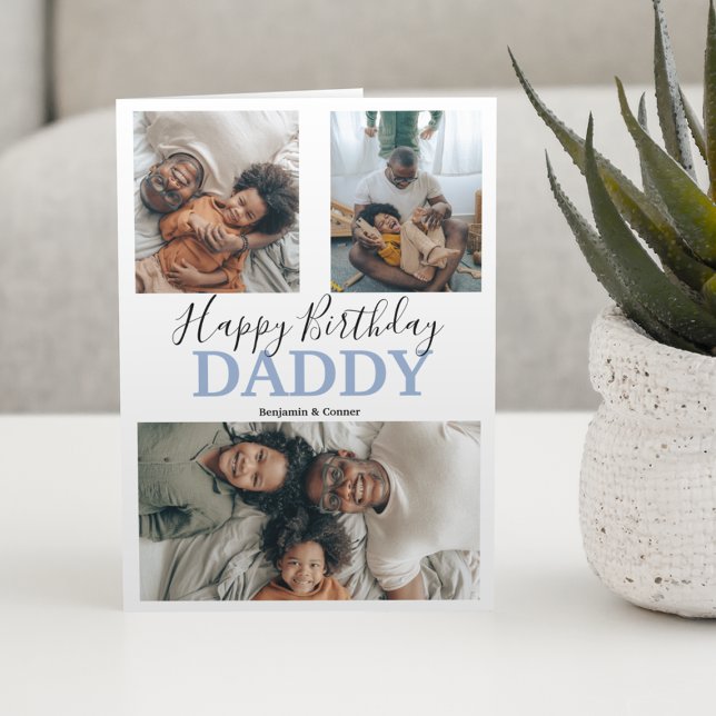 Modern 3 Photo Collage | Birthday Card (Creator Uploaded)