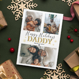 Modern 3 Photo Collage   Christmas Holiday Card