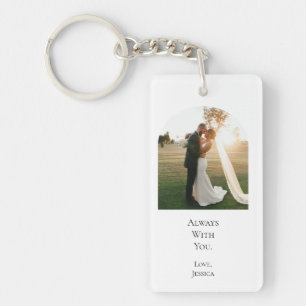 Modern 3 Photo Collage Couple Wedding Anniversary Key Ring