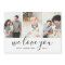 Modern 3 Photo Collage Father's Day Magnetic Card