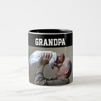 Modern 3 Photo Collage First Grandfather  Mug