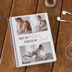 Modern 3 Photo Collage   Mother   Daughter Noteboo Notebook