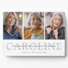 Modern 3-Photo Custom Text Memorial Keepsake