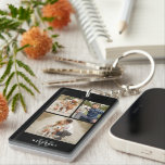 Modern 3 Photo Gallery Keychain<br><div class="desc">Simple and chic 3 photo gallery design.</div>