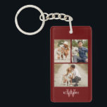 Modern 3 Photo Gallery Keychain<br><div class="desc">Simple and chic 3 photo gallery design.</div>