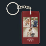 Modern 3 Photo Gallery Keychain<br><div class="desc">Simple and chic 3 photo gallery design.</div>