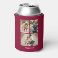 Modern 3 Photo Gallery Personalised Can Cooler