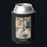 Modern 3 Photo Gallery Personalised Can Cooler<br><div class="desc">Simple and chic 3 photo gallery design.</div>