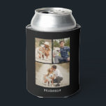 Modern 3 Photo Gallery Personalised Can Cooler<br><div class="desc">Simple and chic 3 photo gallery design.</div>