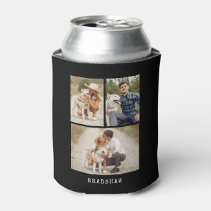 Modern 3 Photo Gallery Personalised Can Cooler